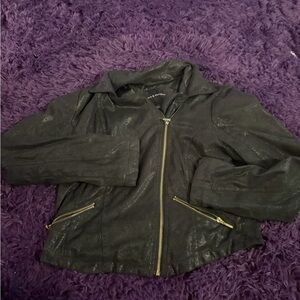 Rock & Republic Black Jacket with Gold Accents